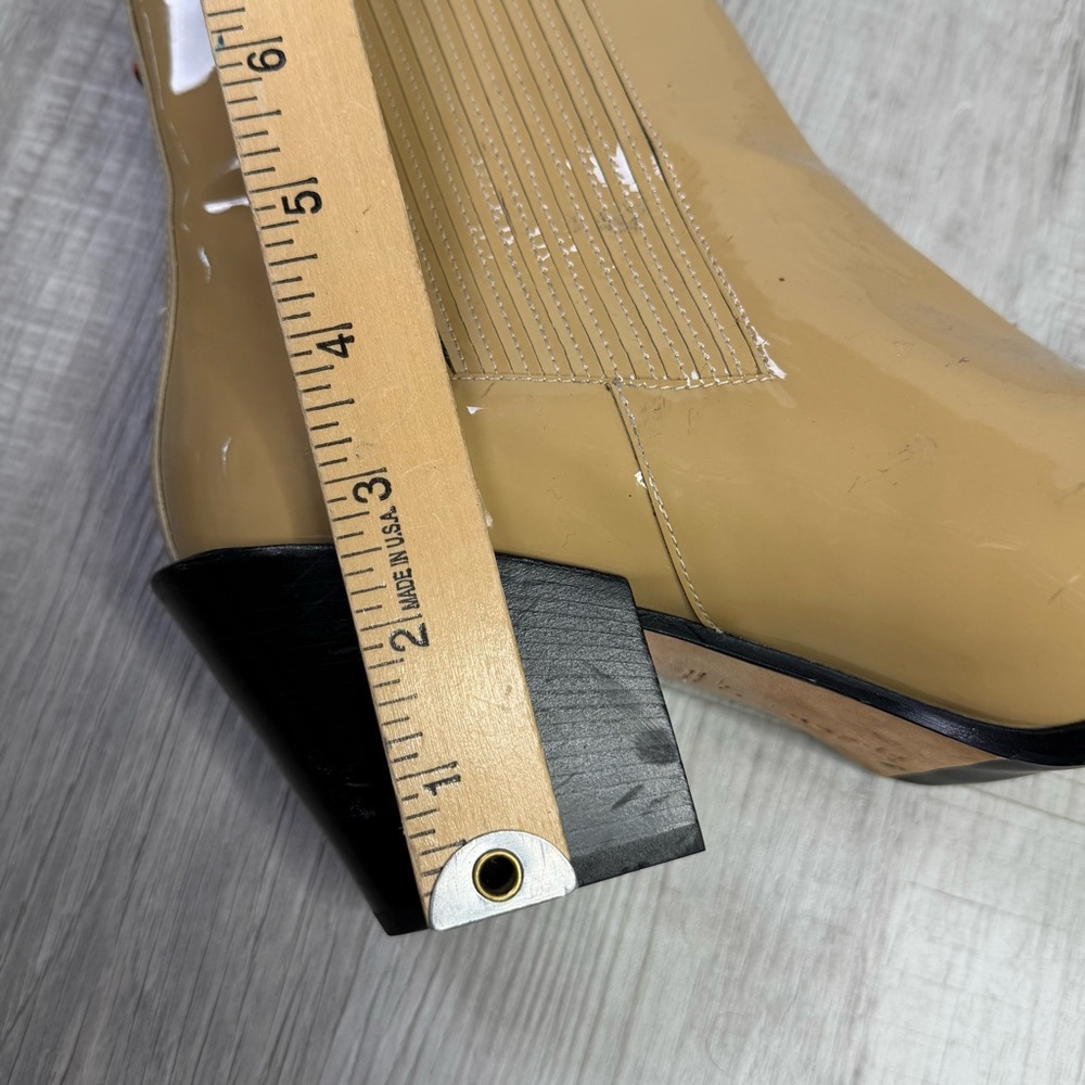 Aeyde Kate Beige Patent Leather Chelsea Boots Size 42 - Picture 13 of 13
